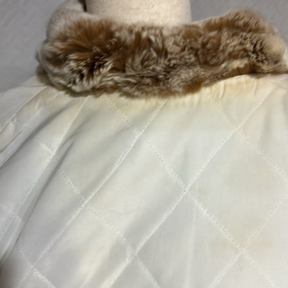 Custom Rabbit Fur Lined Jean Jacket XL Pit To Pit 21” Shoulder To Waist 24 1/2” - Picture 8 of 8